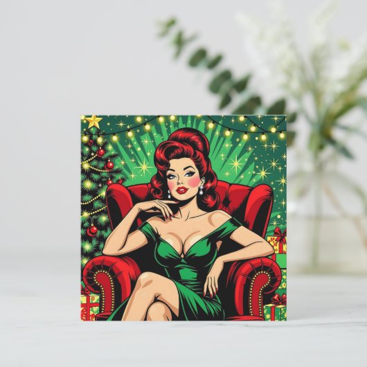 a Funny Sarcastic Retro Christmas Feestdagenkaart (Staand voorkant)