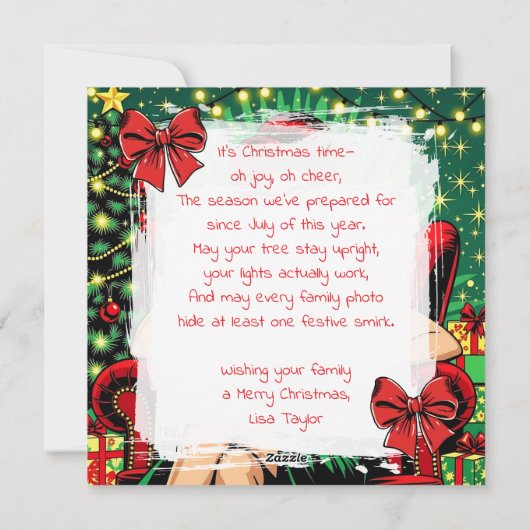 a Funny Sarcastic Retro Christmas Feestdagenkaart (Achterkant)