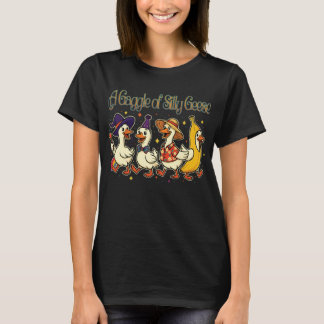A Gaggle of Silly Geese in Full Costume Chaos T-shirt
