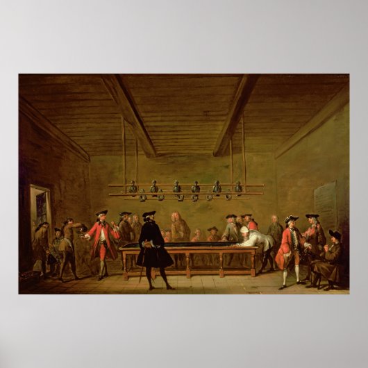 A Game of Billiards, c.1720-26 Poster (Voorkant)