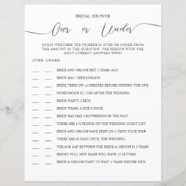 A GAME sheet of paper for a bridal shower.