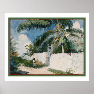 "A Garden in Nassau" 1885 van Winslow Homer Poster