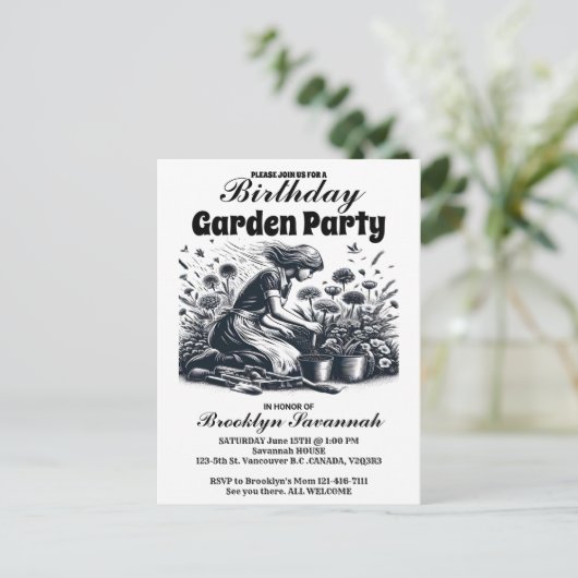 A Gardens Grace Garden Party Uitnodiging (Staand voorkant)