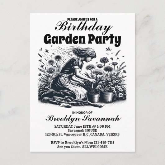 A Gardens Grace Garden Party Uitnodiging (Voorkant)