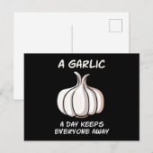 A Garlic A Day Garlic Vegetable Cook Briefkaart (Voorkant / Achterkant)
