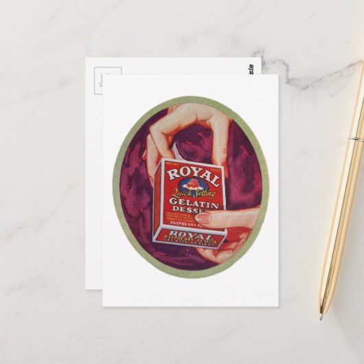 A gelatin dessert from 1930 briefkaart (Voorkant / Achterkant in situ)