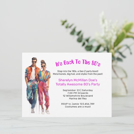 A Gen Z Totally 80's Party Kaart (Staand voorkant)