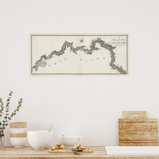 A General Map of the River Ohio, Bord de derde Poster (Keuken)