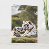 A Gentle Bond – White Tigers Greeting Card Kaart (Achterkant)