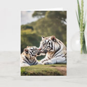 A Gentle Bond – White Tigers Greeting Card Kaart (Voorkant)