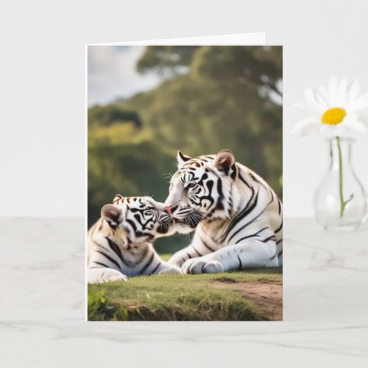 A Gentle Bond – White Tigers Greeting Card Kaart (Kleine Plant)