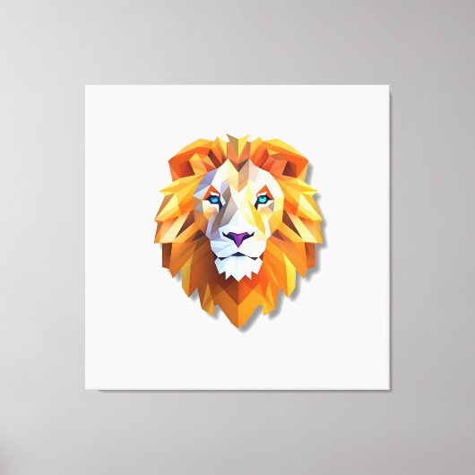 A GEOMETRIC LION Faux Canvas Print (Voorkant)