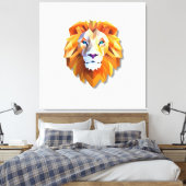 A GEOMETRIC LION Faux Canvas Print (Insitu (Slaapkamer))
