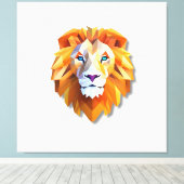 A GEOMETRIC LION Faux Canvas Print (Insitu (Houten vloer))