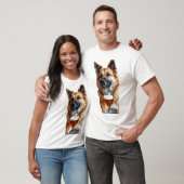 a German Shepherd drinking a beer T-shirt (Unisex)