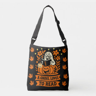 A Ghoul houdt van het lezen van boekenwurm Hallowe Crossbody Tas