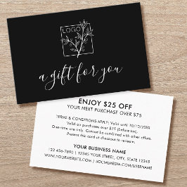 A Gift For You Shopping Custom Logo Black Business Visitekaartje