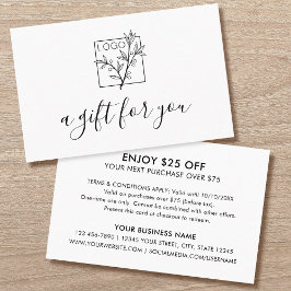 A Gift For You Shopping Custom Logo White Business Visitekaartje