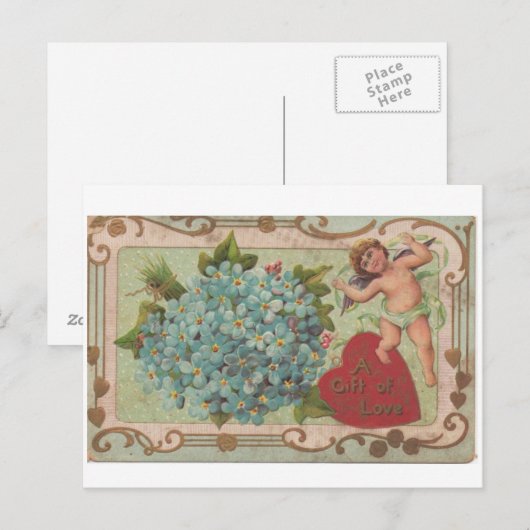 A Gift of Love Antique Valentine Feestdagenkaart (Voorkant / Achterkant)