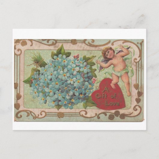A Gift of Love Antique Valentine Feestdagenkaart (Voorkant)