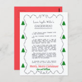 A Gingerbread Christmas Recipe Postcard Briefkaart (Voorkant / Achterkant)