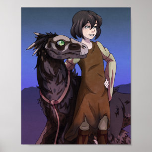 A Girl en haar Dinosaur Poster