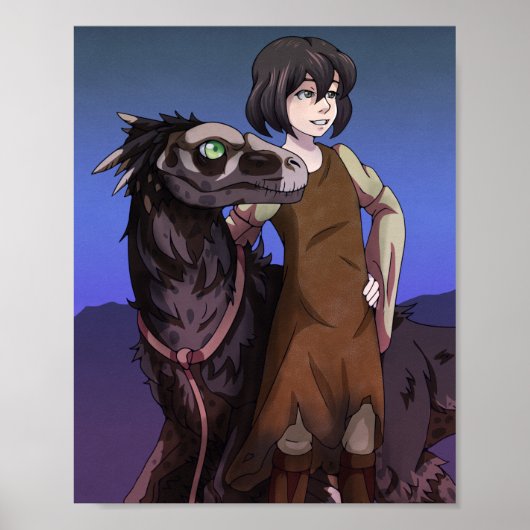 A Girl en haar Dinosaur Poster (Voorkant)