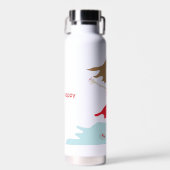 a girl in a red dress bottle happy jumpy waterfles (Voorkant)