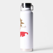 a girl in a red dress bottle waterfles (Achterkant)