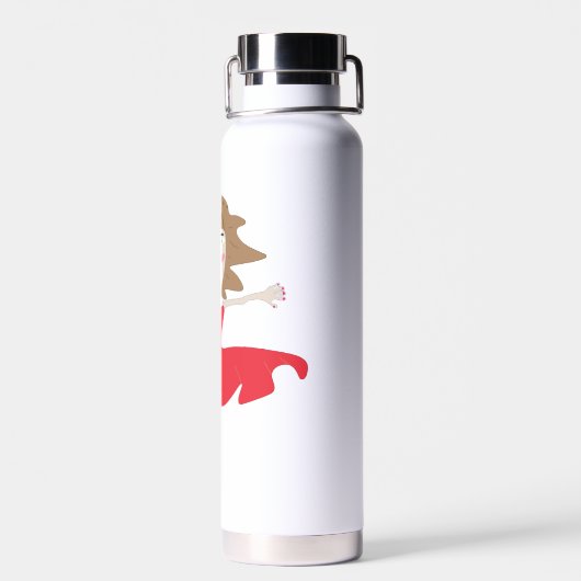 a girl in a red dress bottle waterfles (Achterkant)