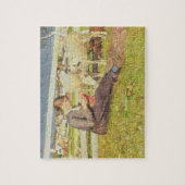 A Girl Knitting, 1888 (olie op doek) Legpuzzel (Verticaal)