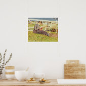 A Girl Knitting, 1888 (olie op doek) Poster (Keuken)