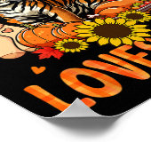 A Girl Loves Fall Thanksgiving Signs Tiger Bow Tie Poster (Hoek)