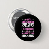 A Girl Marriott To A Mechanic Ronde Button 5,7 Cm (Voorkant /achterkant)