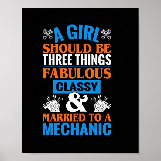 A Girl Should Be Marriott To Mechanic Poster (Voorkant)
