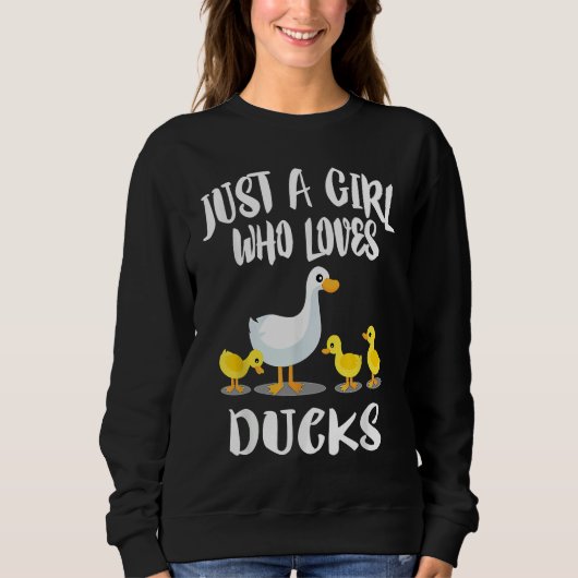 A Girl Who Loves Ducks  Duck Owner Trui (Voorkant)