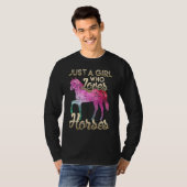 A Girl Who Loves Horses Floral Horse T-shirt (Voorkant volledig)