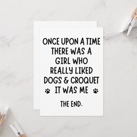 A girl who really liked dogs & croquet kaart (Voorkant / Achterkant in situ)