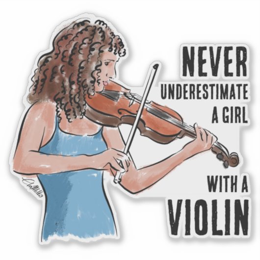 A Girl with a Violin Sticker (Voorkant)