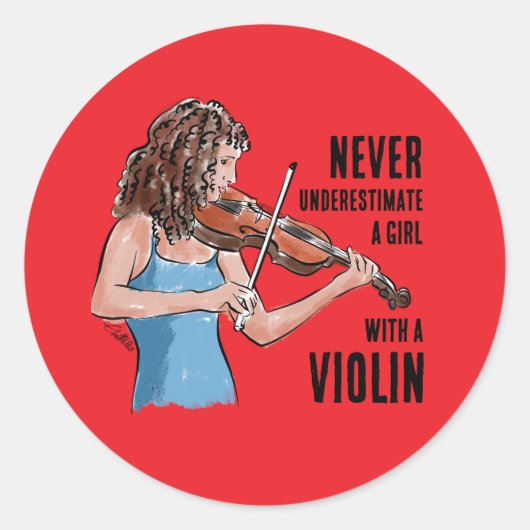 A Girl with a Violin Sticker (Voorkant)
