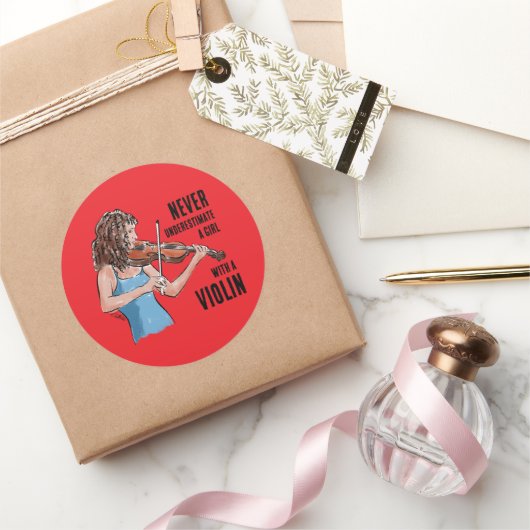 A Girl with a Violin Sticker (Geschenken)
