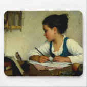 A Girl Writing, Pet Goldfinch by Henriette Browne Muismat (Voorkant)