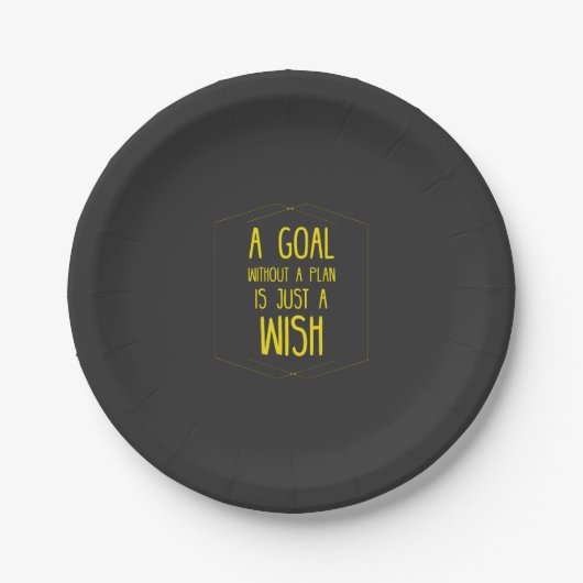 A goal without a plan inspirational quote papieren bordje (Voorkant)