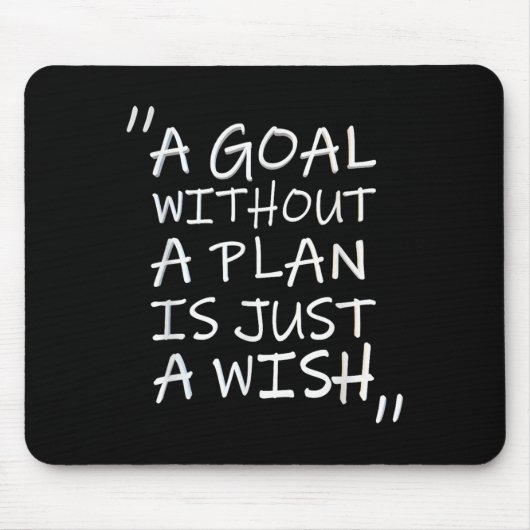 A Goal Without A Plan Is Just A Wi-shirt  Muismat (Voorkant)