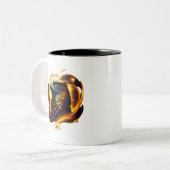 A Gold Eagle Head Tweekleurige Koffiemok (Voorkant links)