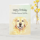 A Golden Retriever Personality Birthday Fun Animal Kaart (Gele Bloem)