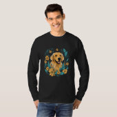 A Golden Retriever surrounded with Lilies illustra T-shirt (Voorkant volledig)