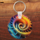 A Golden Spiked mandelbrot Set Fractal Sleutelhanger (Voorkant)