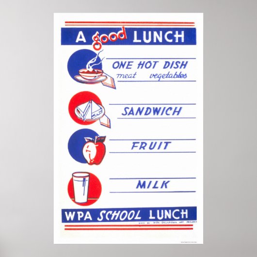 A Good Lunch Eat Well 1941 WPA Poster (Voorkant)