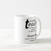 A Good Teacher Is Like a Candle Personalized Name Koffiemok (Voorkant rechts)